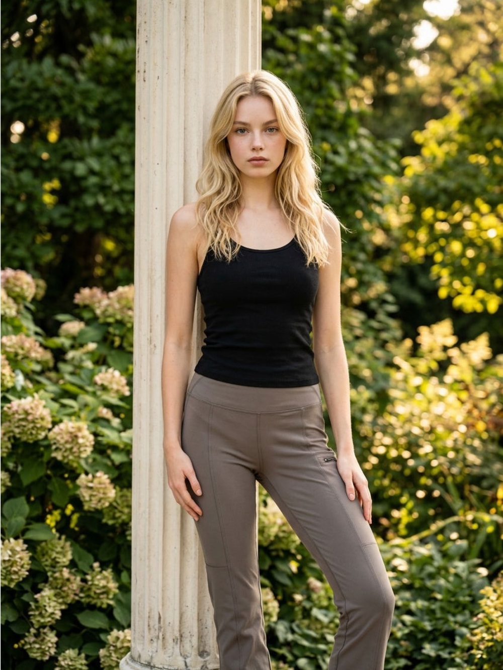Columbia Taupe Straight-Leg Stretch Pants